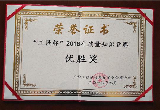 乐投集团有限公司
喜获全区“工匠杯”2018年质量知识竞赛佳绩